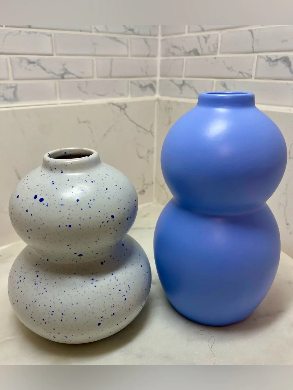 Blue Double-Gourd Ceramic Vase - Home Accents